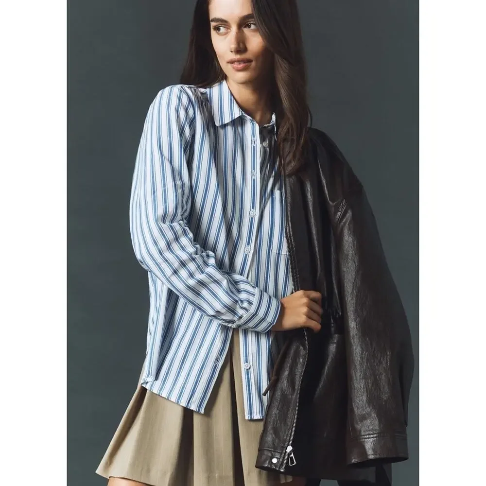 Maeve by Anthropologie The Kate Classic Button Down Shirt Women's Small